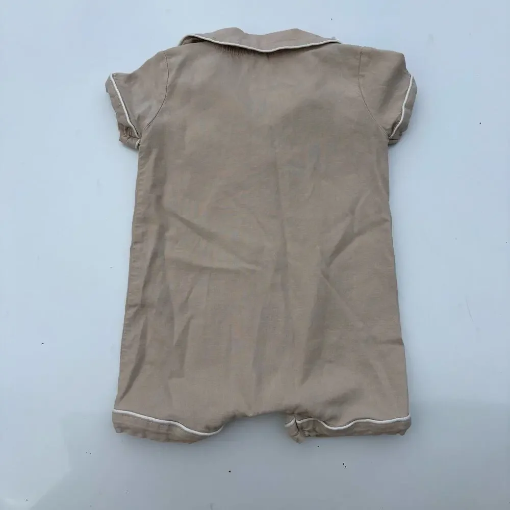 Simba embroidered one piece linen baby outfit 6-9 months